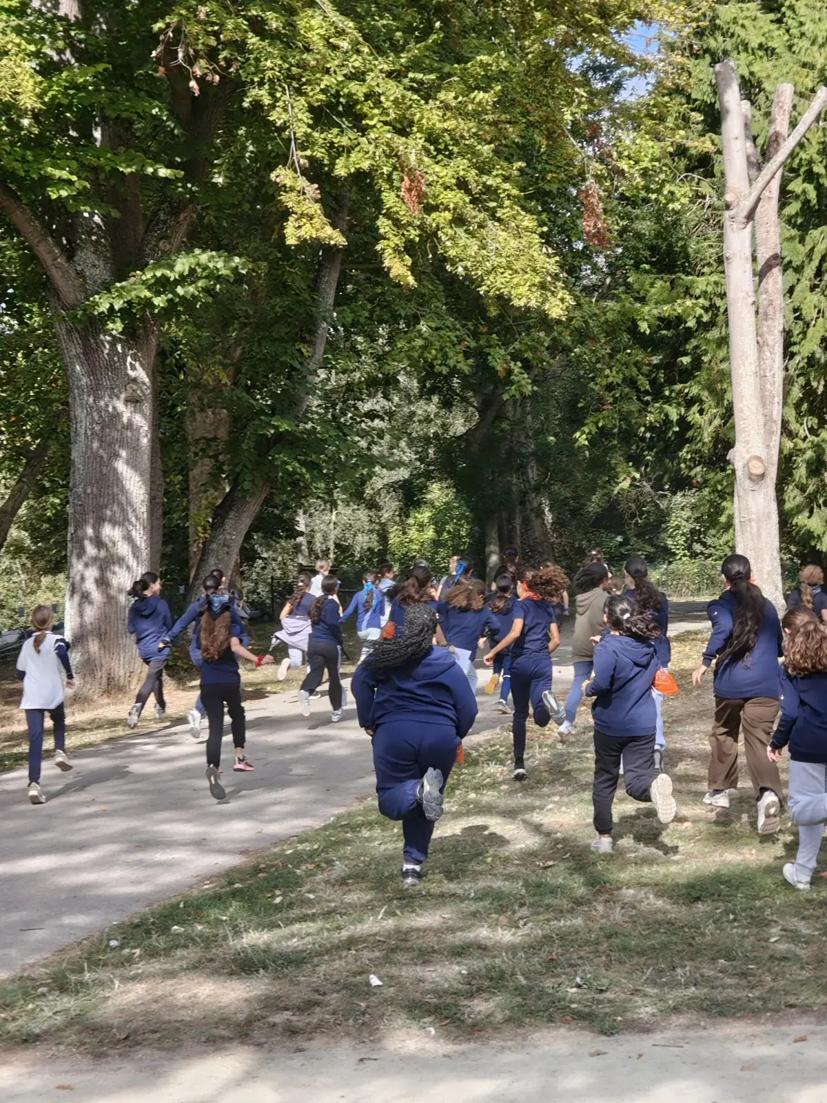 Les élèves en mouvement à Vernon.